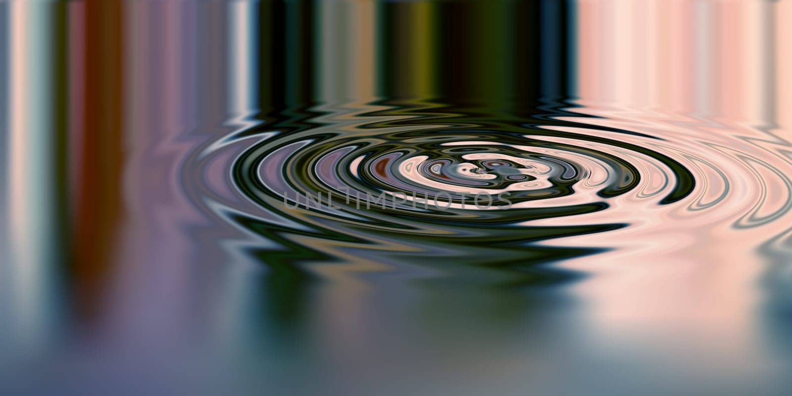 Waves, ripple and design with water drop pattern with mockup for 3d, digital and texture. Environment, reflection and futuristic with liquid in background for abstract, sustainability and art deco by YuriArcurs