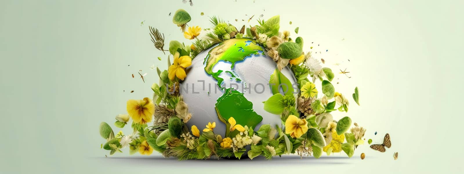 concept green planet, global ecology, happy earth day, banner, made with Generative AI by Edophoto