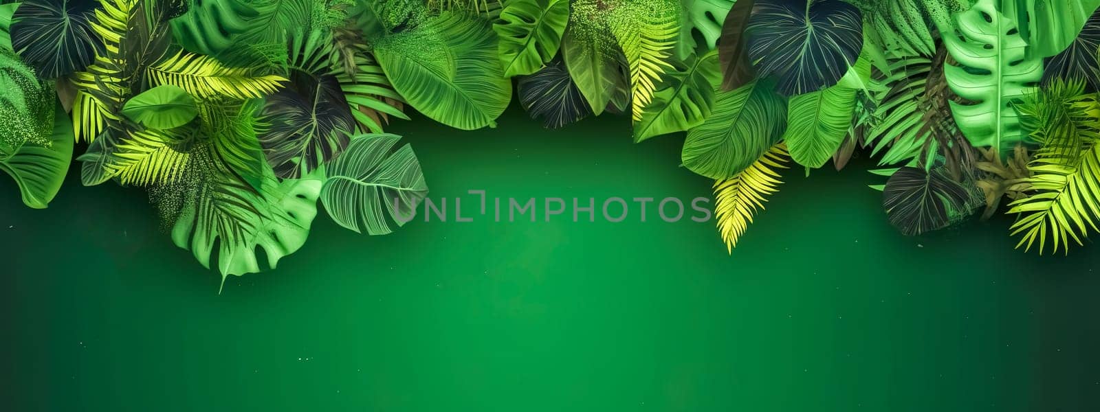 green plant detox and body relax, herbal mixture, banner with copy space, made with Generative AI by Edophoto