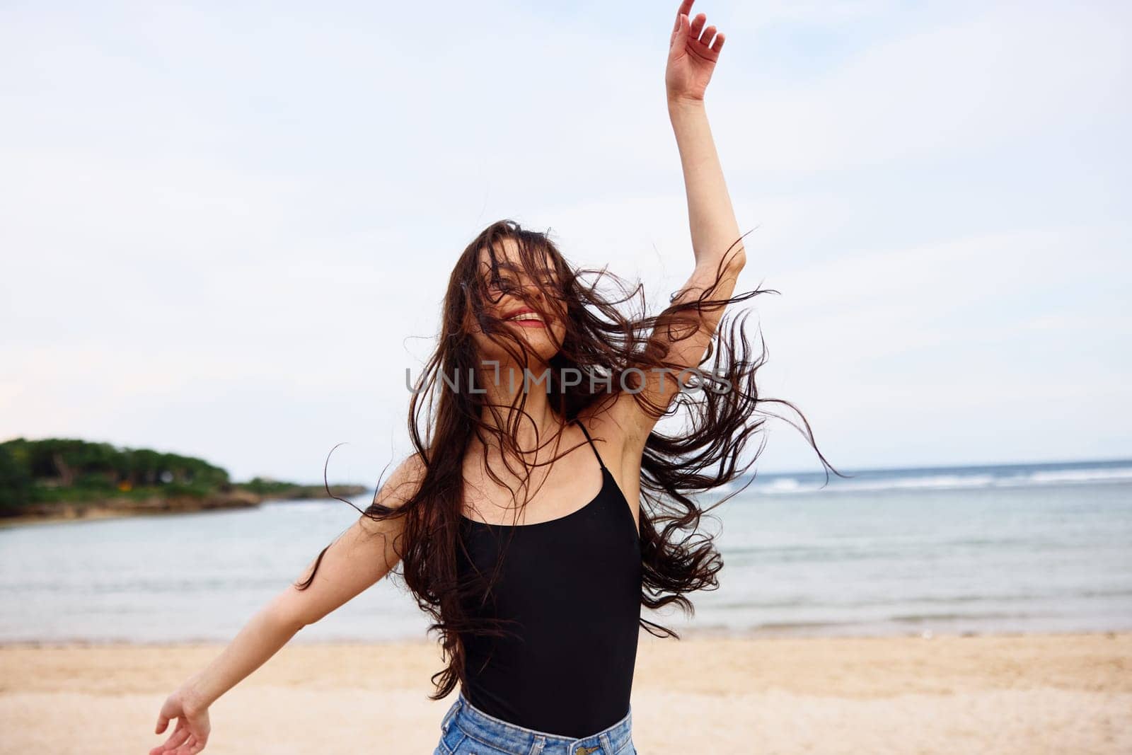 woman sunset young water walking nature sunrise female running lifestyle happiness summer active hair girl travel smile beach leisure tan sea