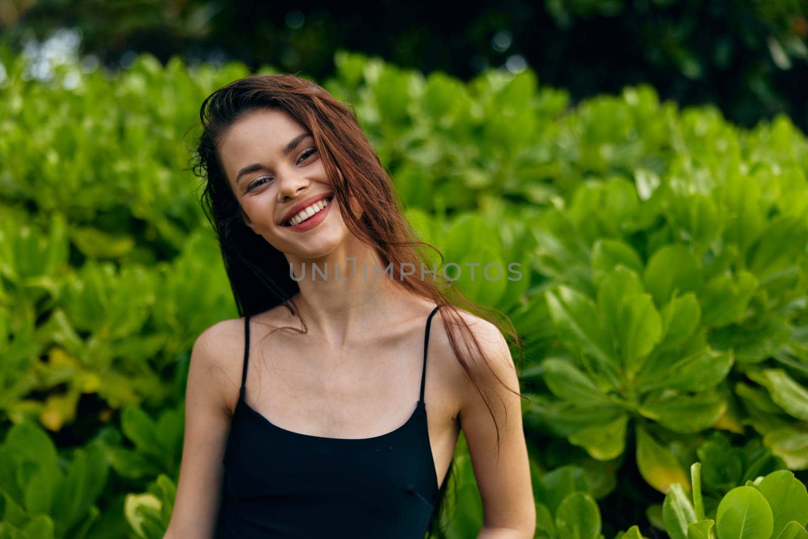 woman t-shirt lifestyle park nature young beautiful happy carefree smiling walk sunset black day face quiet freedom natural relax summer smile