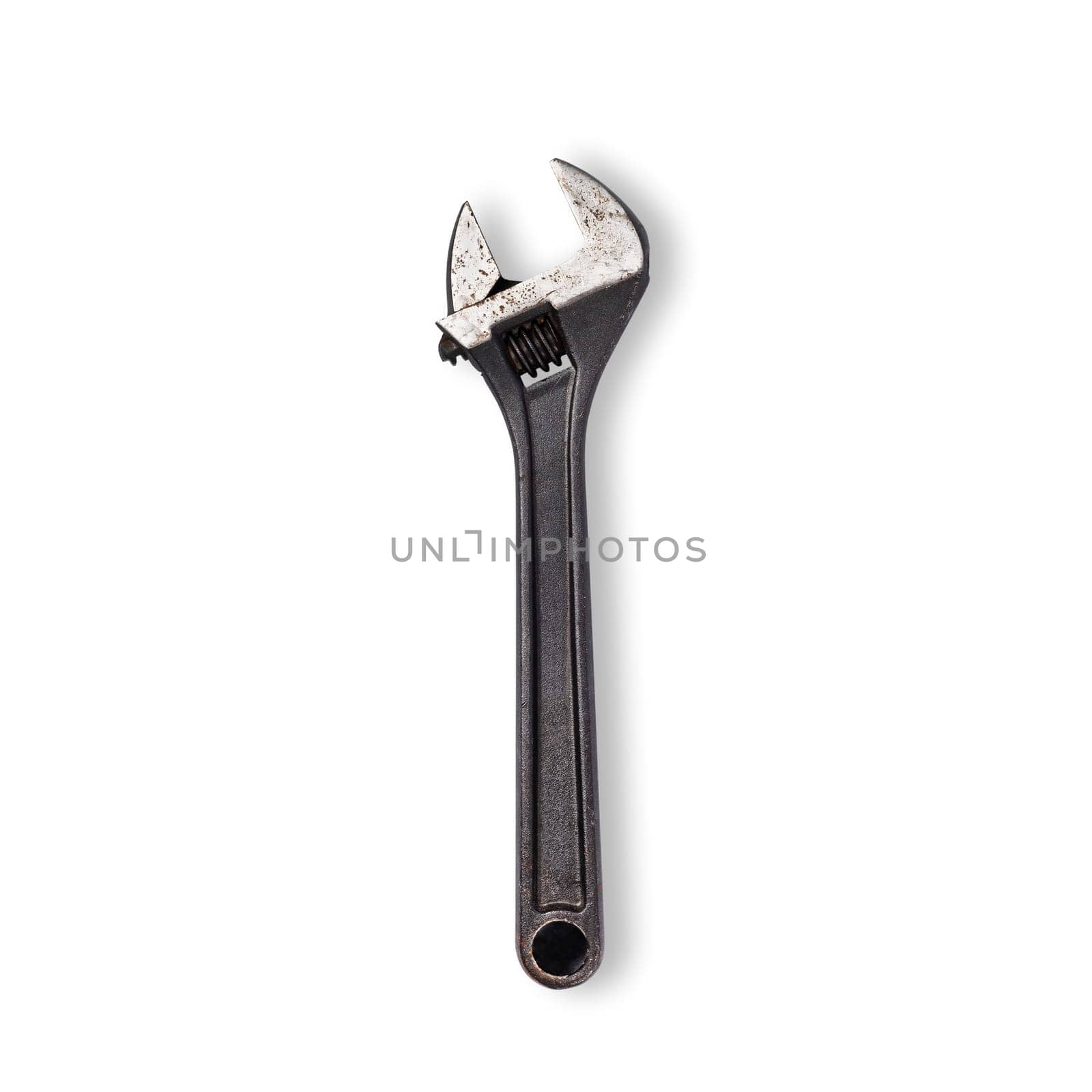 Close Up of an Spanner wrench isolated on a transparent background. A wrench or spanner is a tool used to provide grip. PNG.