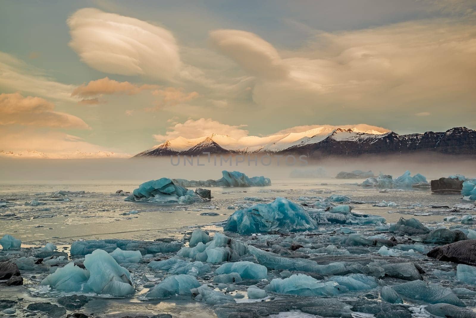 Sunrise in Jokulsarlon glacier lagoon, Iceland by LuigiMorbidelli