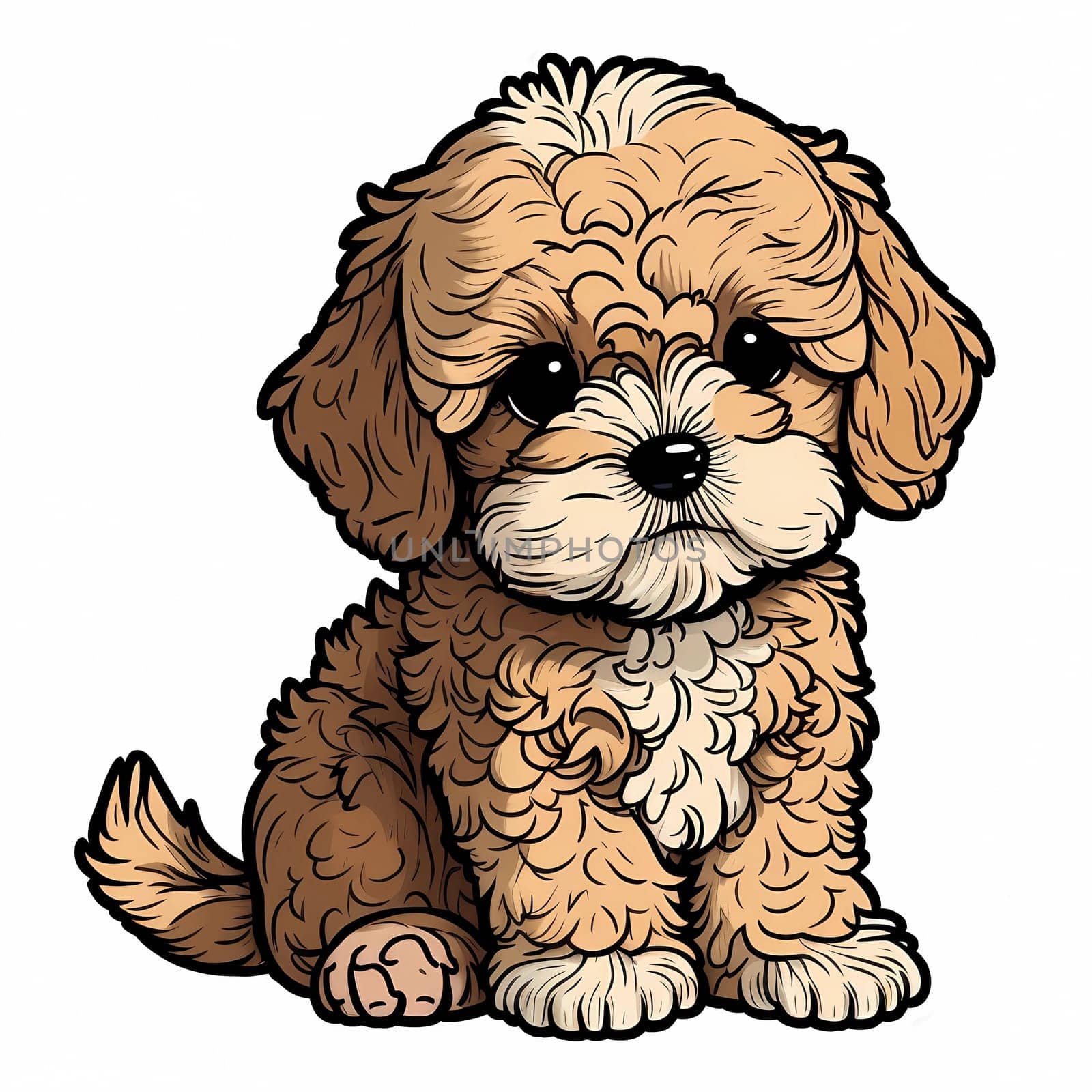 Cute cartoon dog illustration, clipart, sticker. Unique design by AndreyKENO