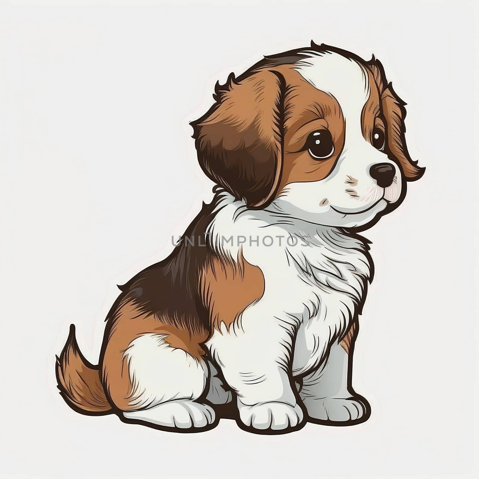 Cute cartoon dog illustration, clipart, sticker. by AndreyKENO