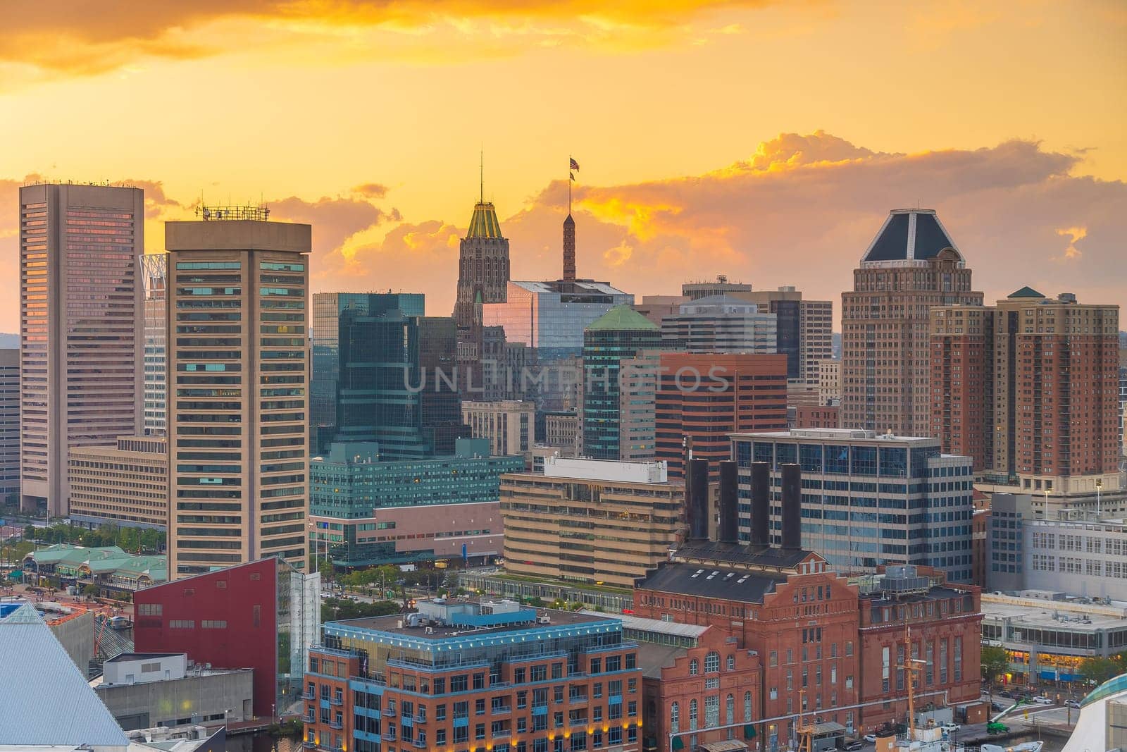 Downtown Baltiimore city skyline cityscape of Maryland by f11photo