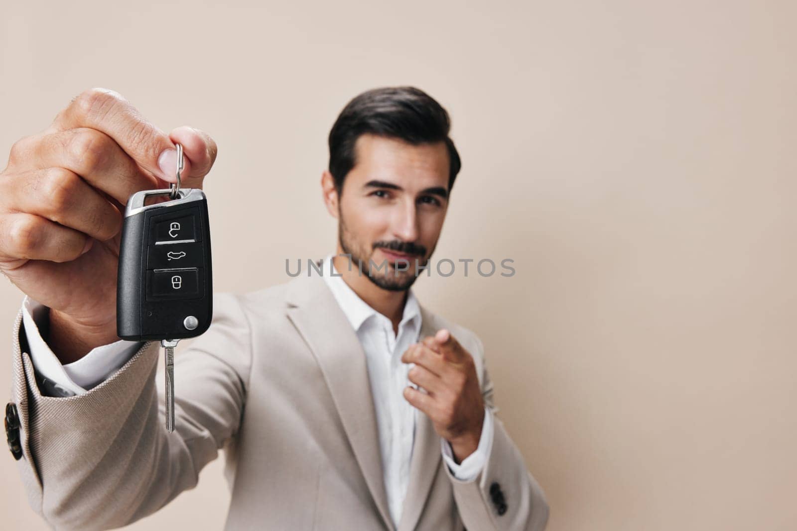 man auto car holding buy driver service key business smile hand by SHOTPRIME