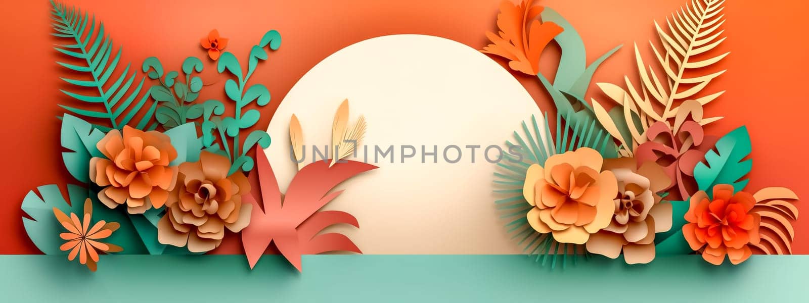 paper cut art style, banner with copy space, made with Generative AI. High quality illustration