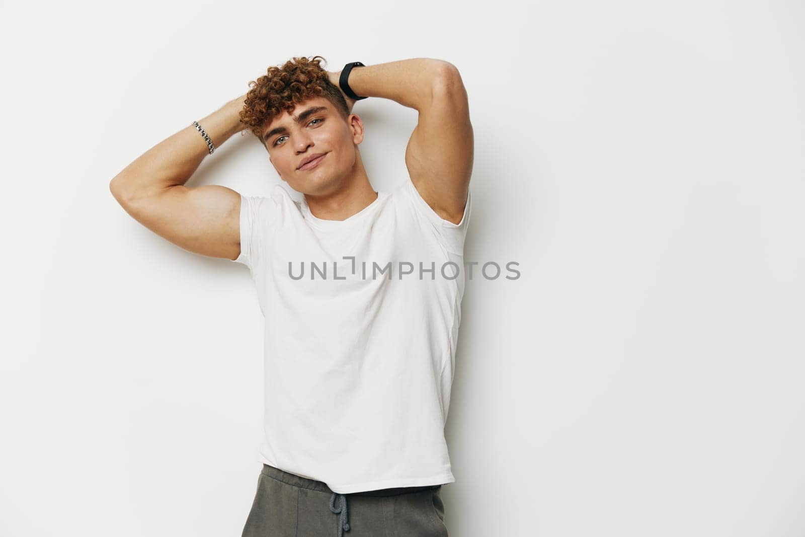 man gray background white background studio model adult sexy person care body mock up muscle white by SHOTPRIME