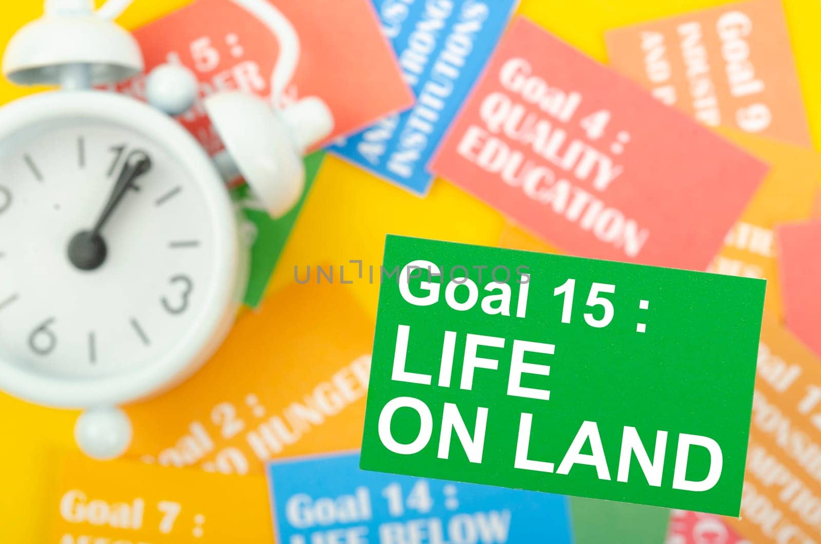 The Goal 15 : Life on Land. The SDGs 17 development goals environment. Environment Development concepts. by Gamjai