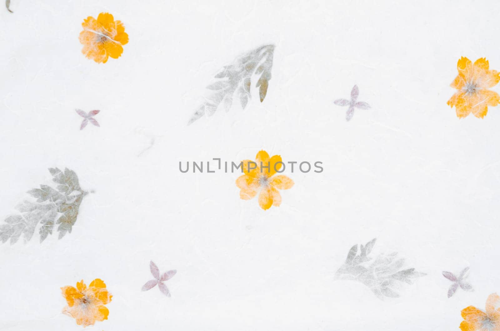 The Mulberry paper with flower texture background. by Gamjai