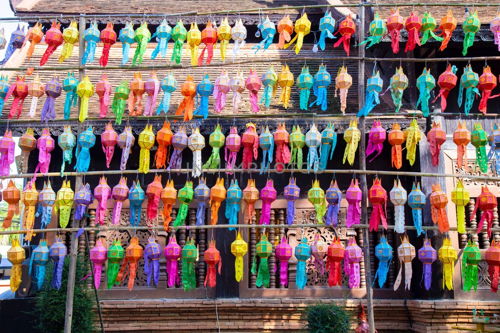 The Colorful lanterns or lamps Traditional festival in Lamphun, Thailand. Traditional ceremony in Asia. by Gamjai