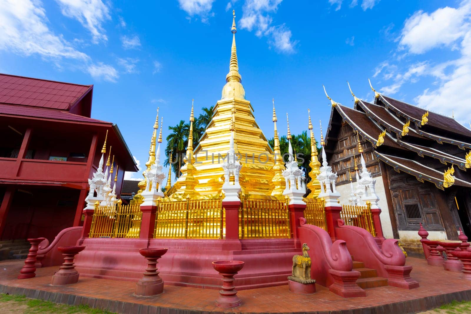 Golden pagoda of Wat Pan Tao in Chiang Mai city, Thailand