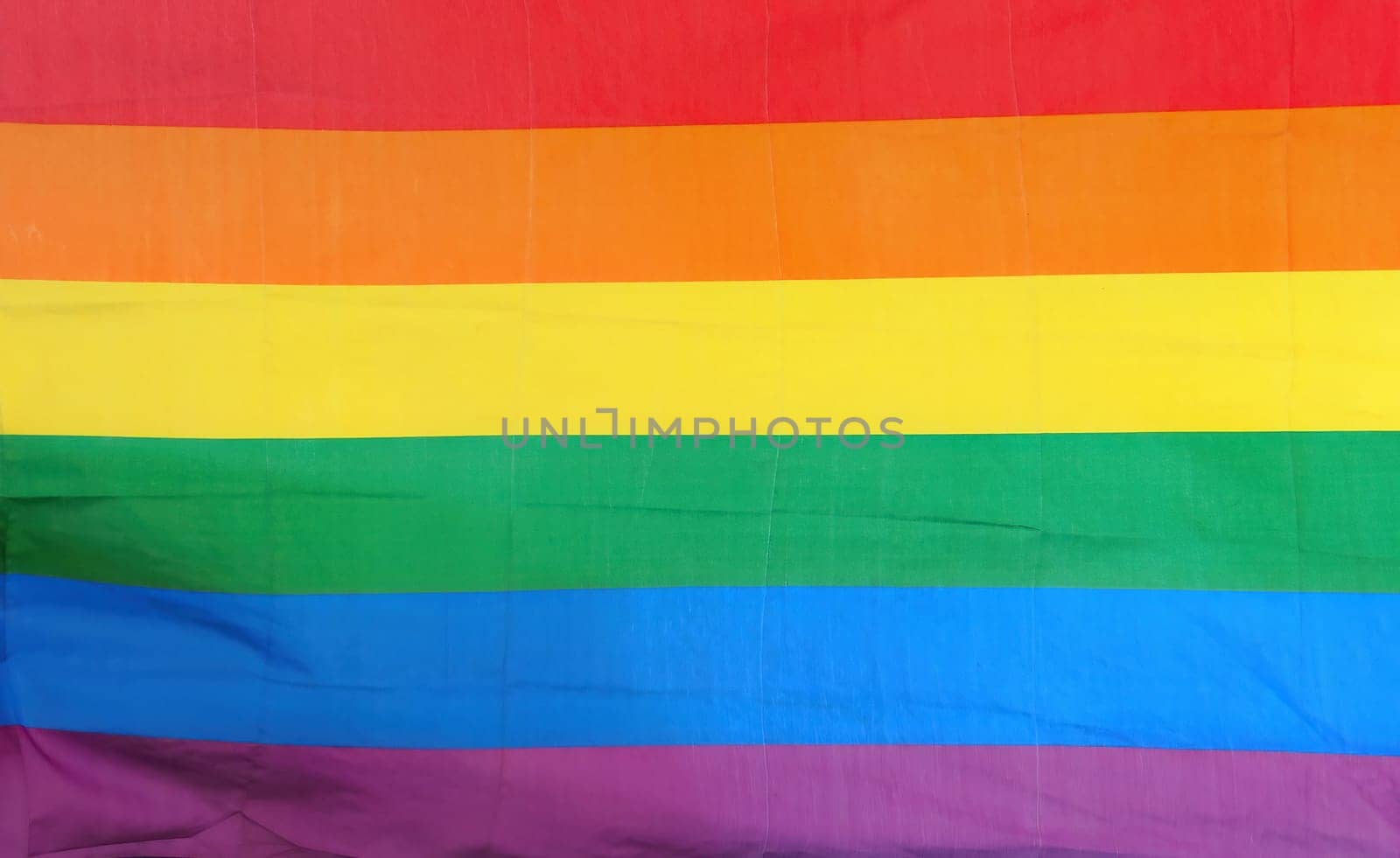 LGBT rainbow flag. Concept of the Pride month, freedom. Top view