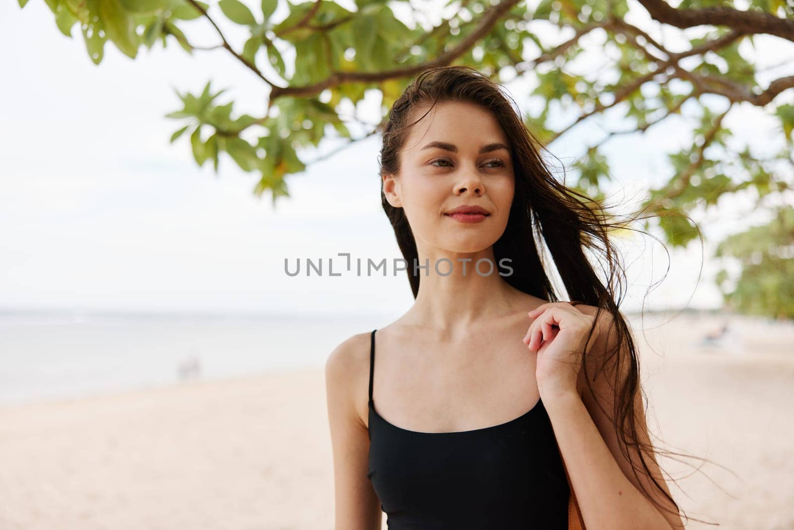 sand woman water nature smile sea young vacation ocean summer beach by SHOTPRIME