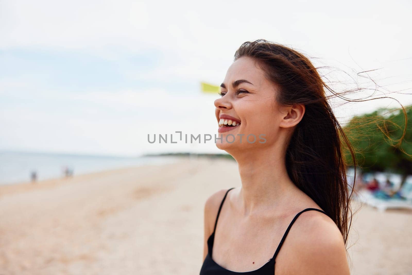 woman sand summer holiday beach sea vacation ocean young smile nature by SHOTPRIME