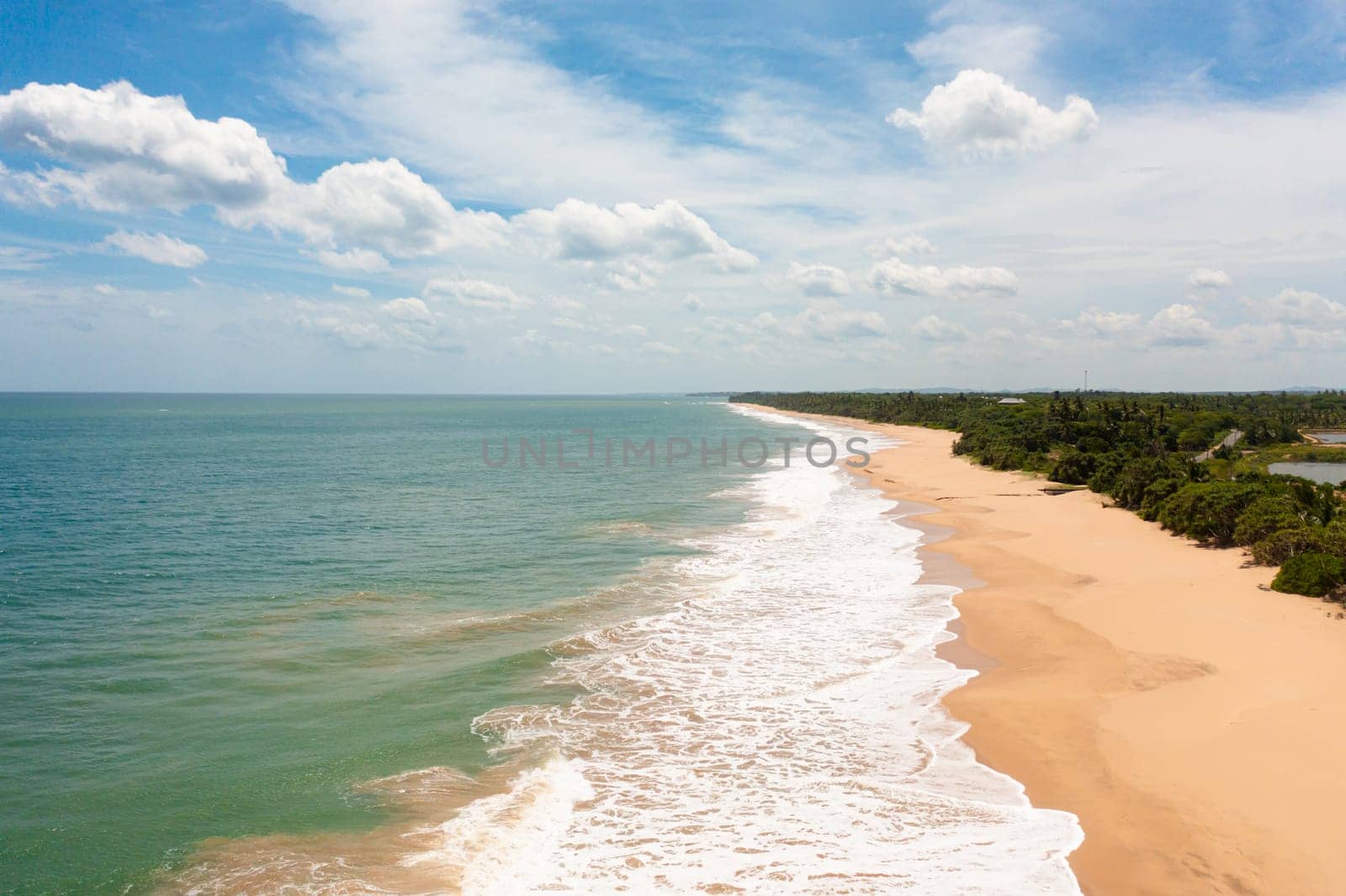 Beautiful sea landscape beach with turquoise water. Sri Lanka. Summer and travel vacation concept.