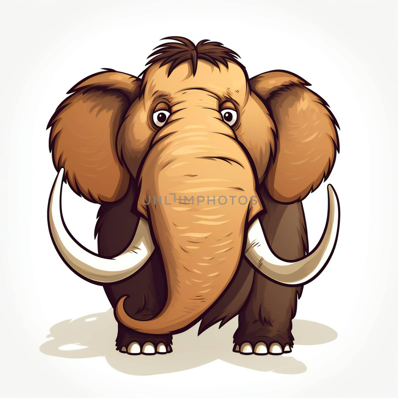 funny mammoth isolated on white background