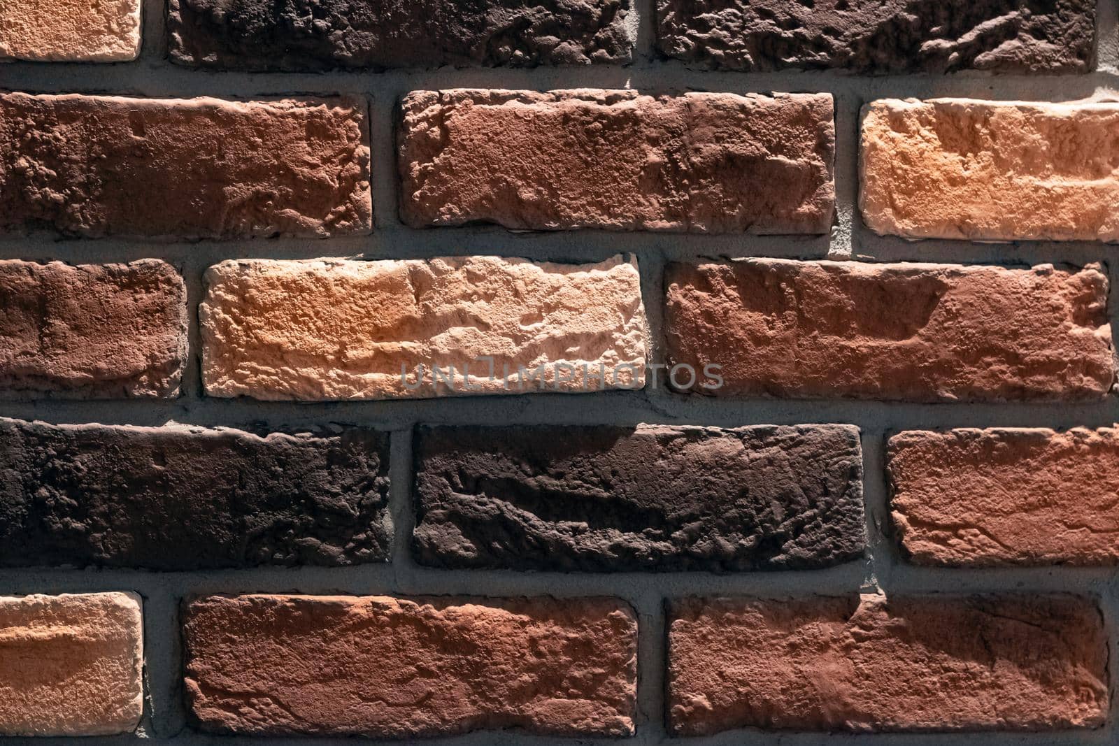 Retro brick wall in retro style close up, background or texture