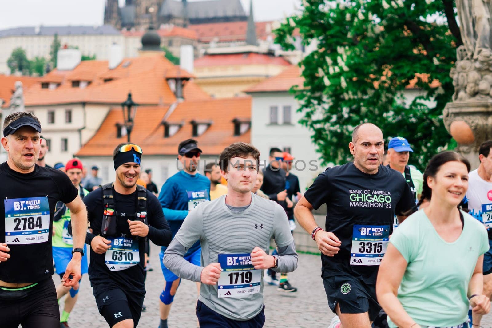 Prague, Czechia - 7th May 2023 - Runners of the Prague Half marathon in the city streets. by Zelenin