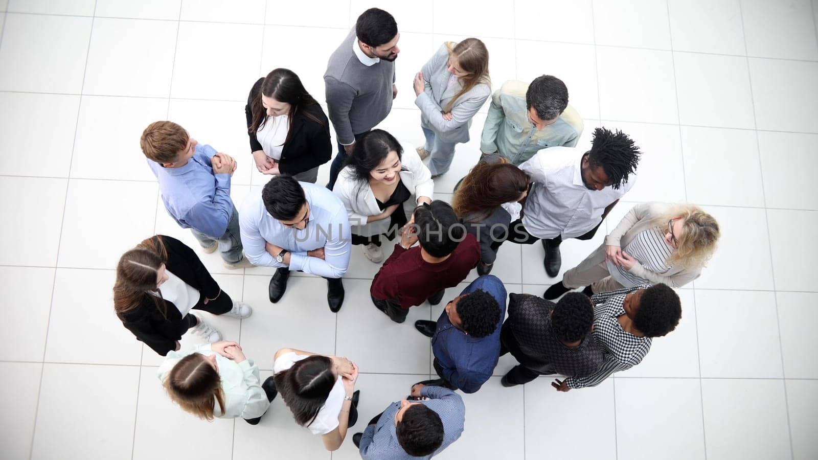 group business people passing in the office lobby. by Prosto