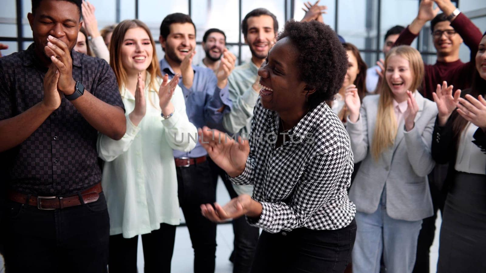 Team of young entrepreneurs and startup have business meeting and encouraging each other for good energy