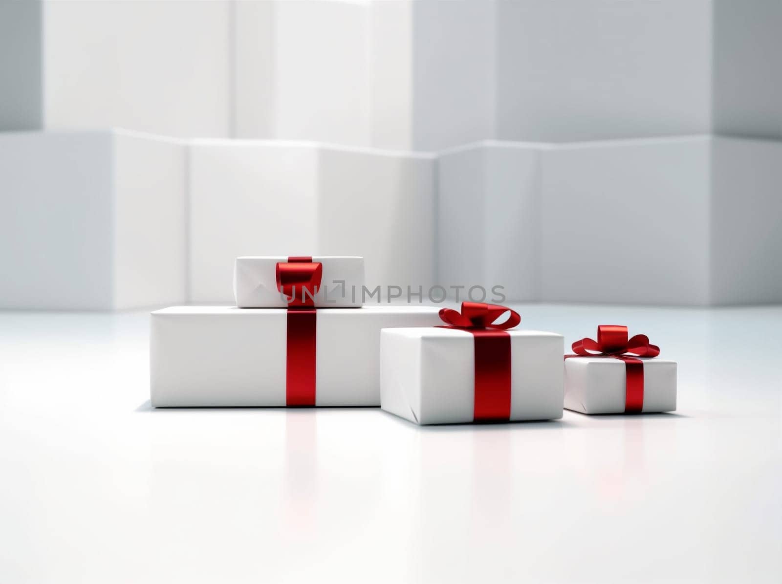 red love package event isolated year celebration valentine's box shopping background christmas gift object surprise present paper white holiday ribbon. Generative AI.