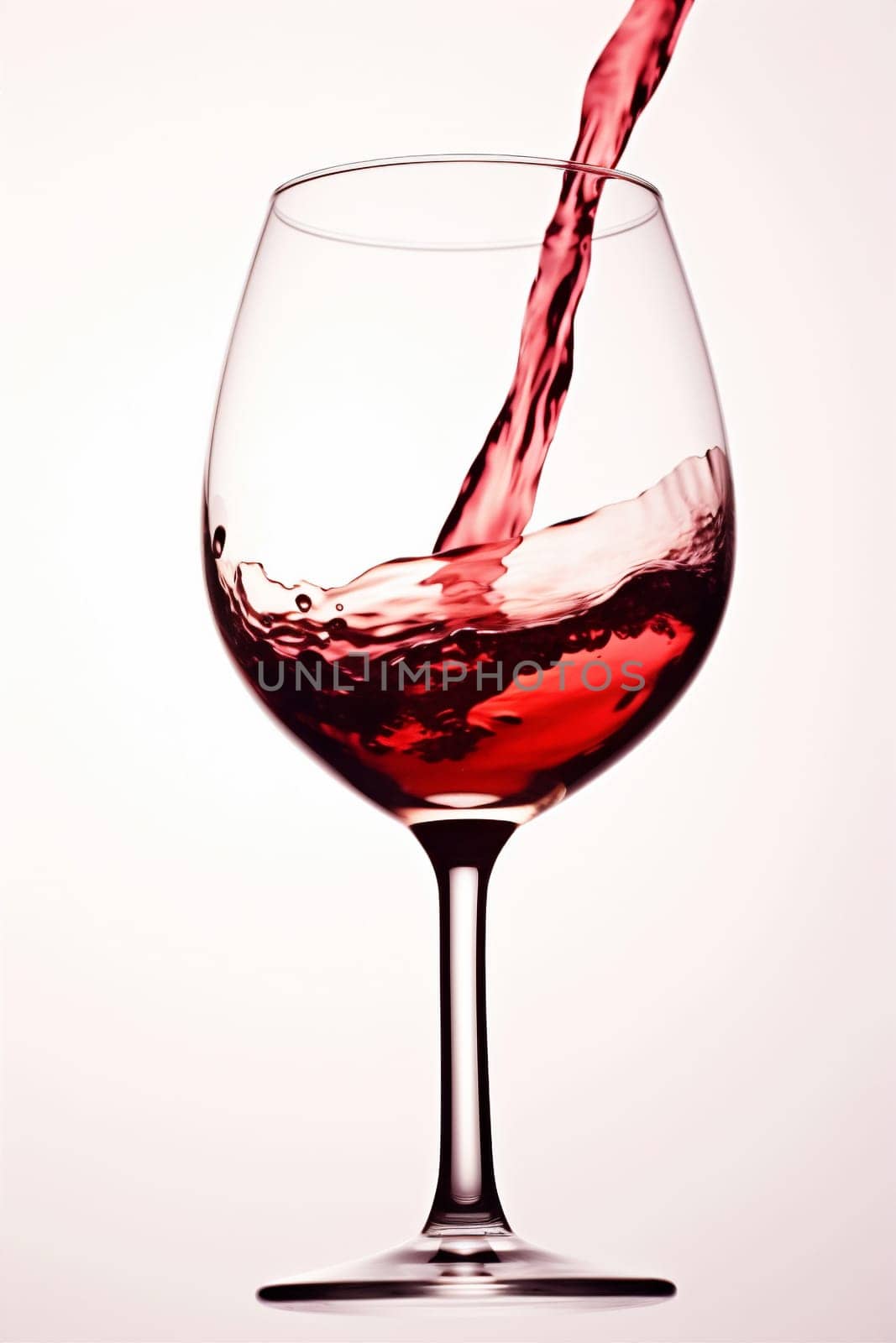 party closeup wine drink celebrate liquid glass red background gradient alcohol. Generative AI. by SHOTPRIME