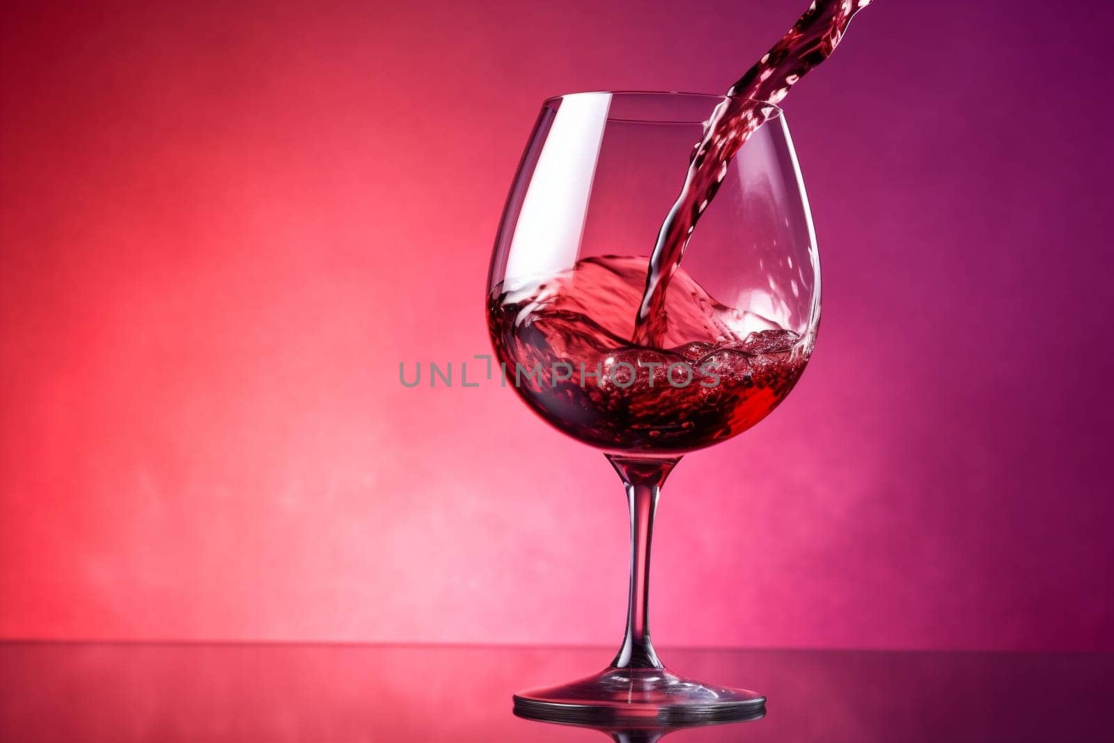 liquid red alcohol gradient wine background closeup drink taste party glass. Generative AI. by SHOTPRIME