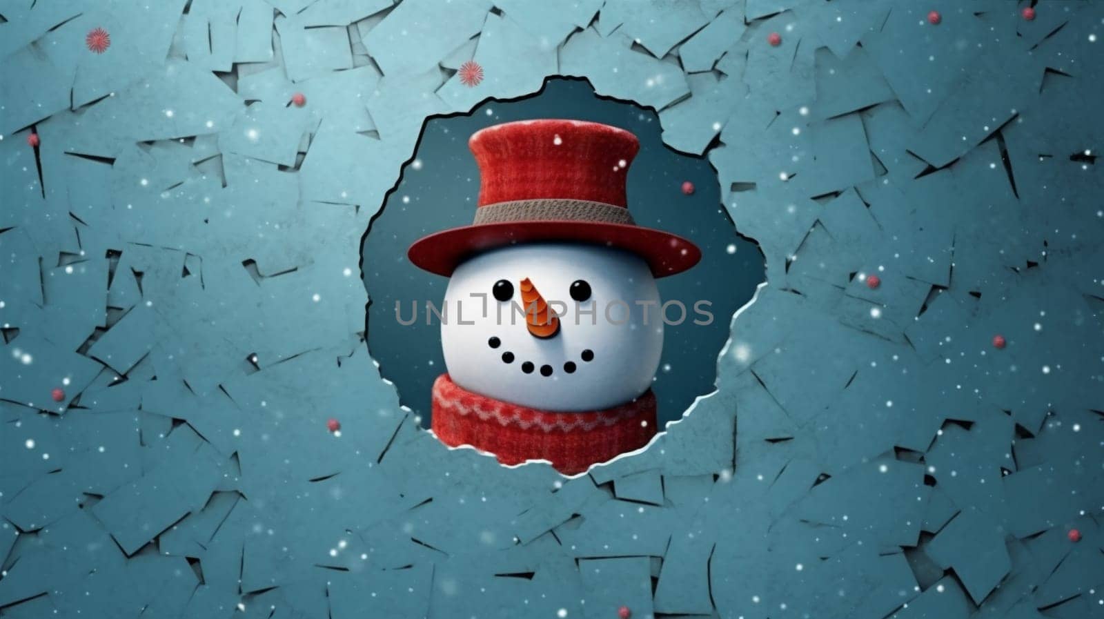 nature white celebration new christmas year snowman space cartoon snow rime bokeh card season calm year frost cold background winter snowfall flake. Generative AI.