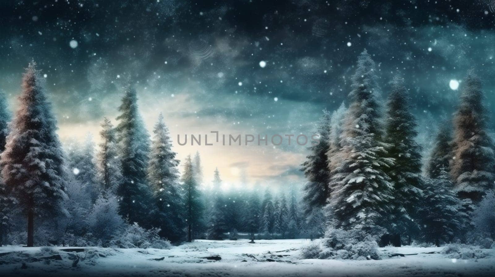 sky christmas white background holiday snow year winter new tree blue fir. Generative AI. by SHOTPRIME