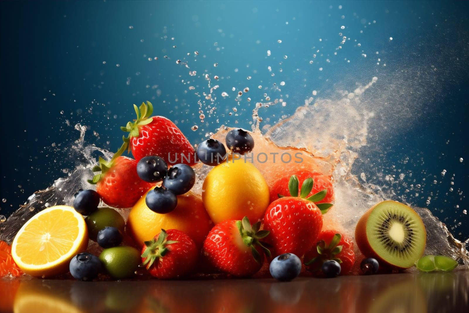 food juice orange hookah smoke fruit apple ice bright grape background. Generative AI. by SHOTPRIME