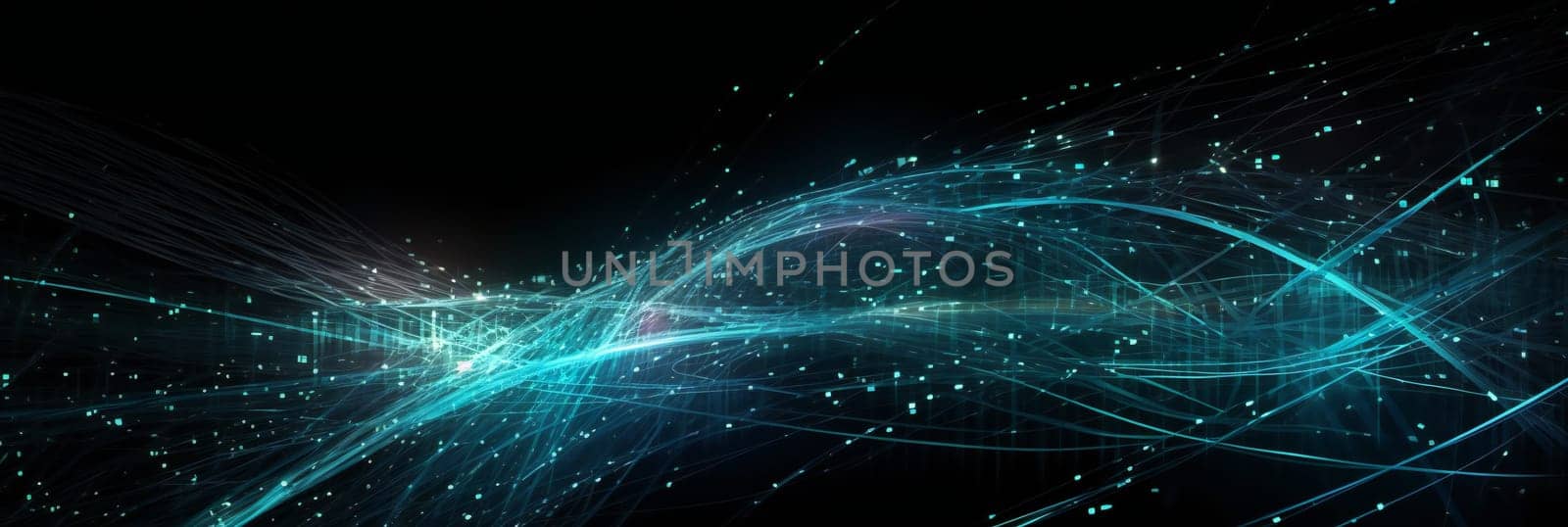 Futuristic background with internet fiber and internet network concept. banner. generative ai by juliet_summertime
