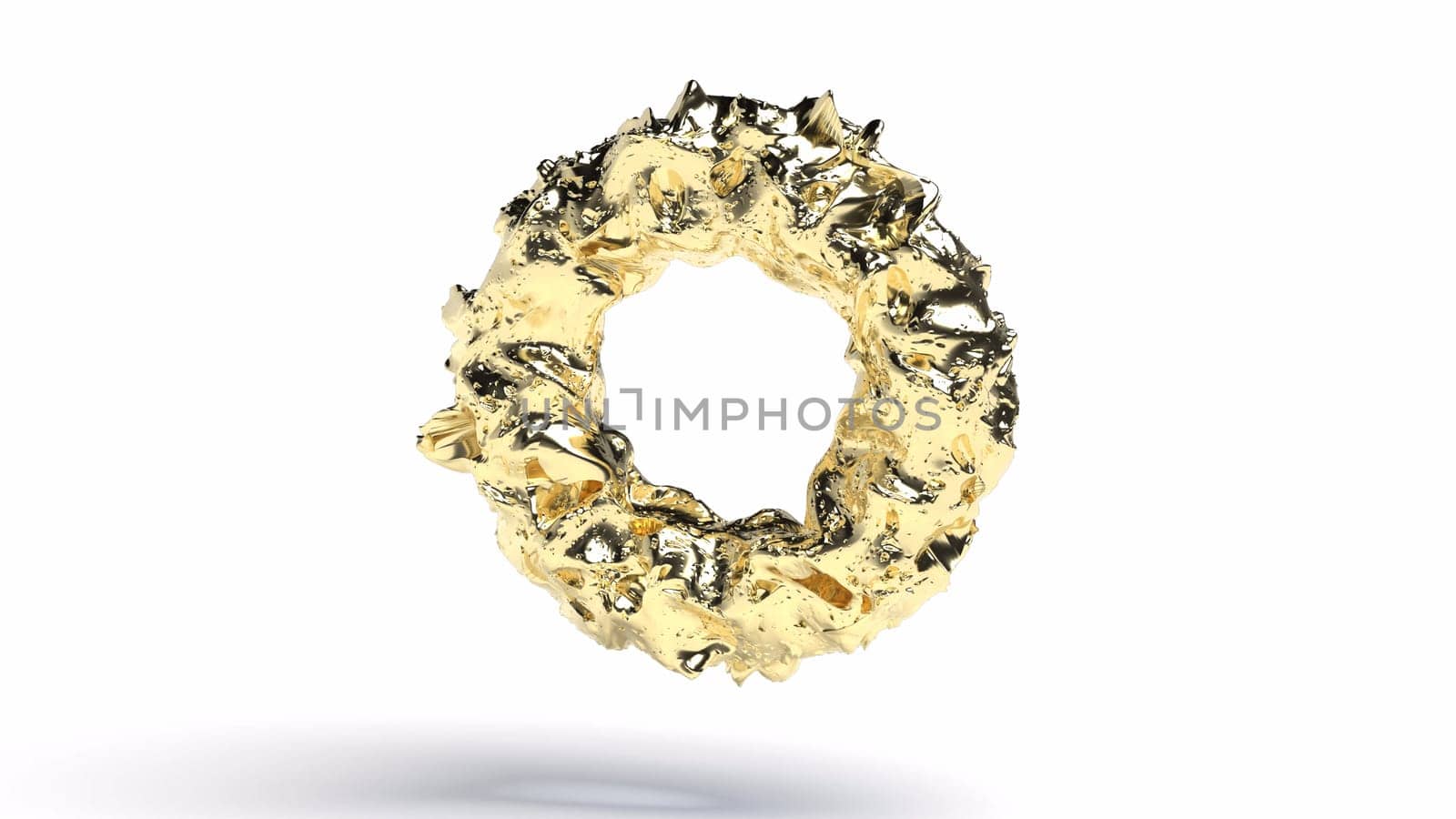 Gold noise circle 3d render by Zozulinskyi