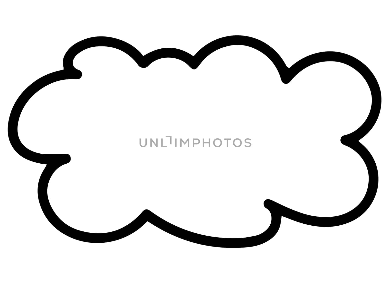 Printable Coloring Page for Kids. Black and White Clouad Icon Isolated Illustration. Coloring Book with Bubble Talk.