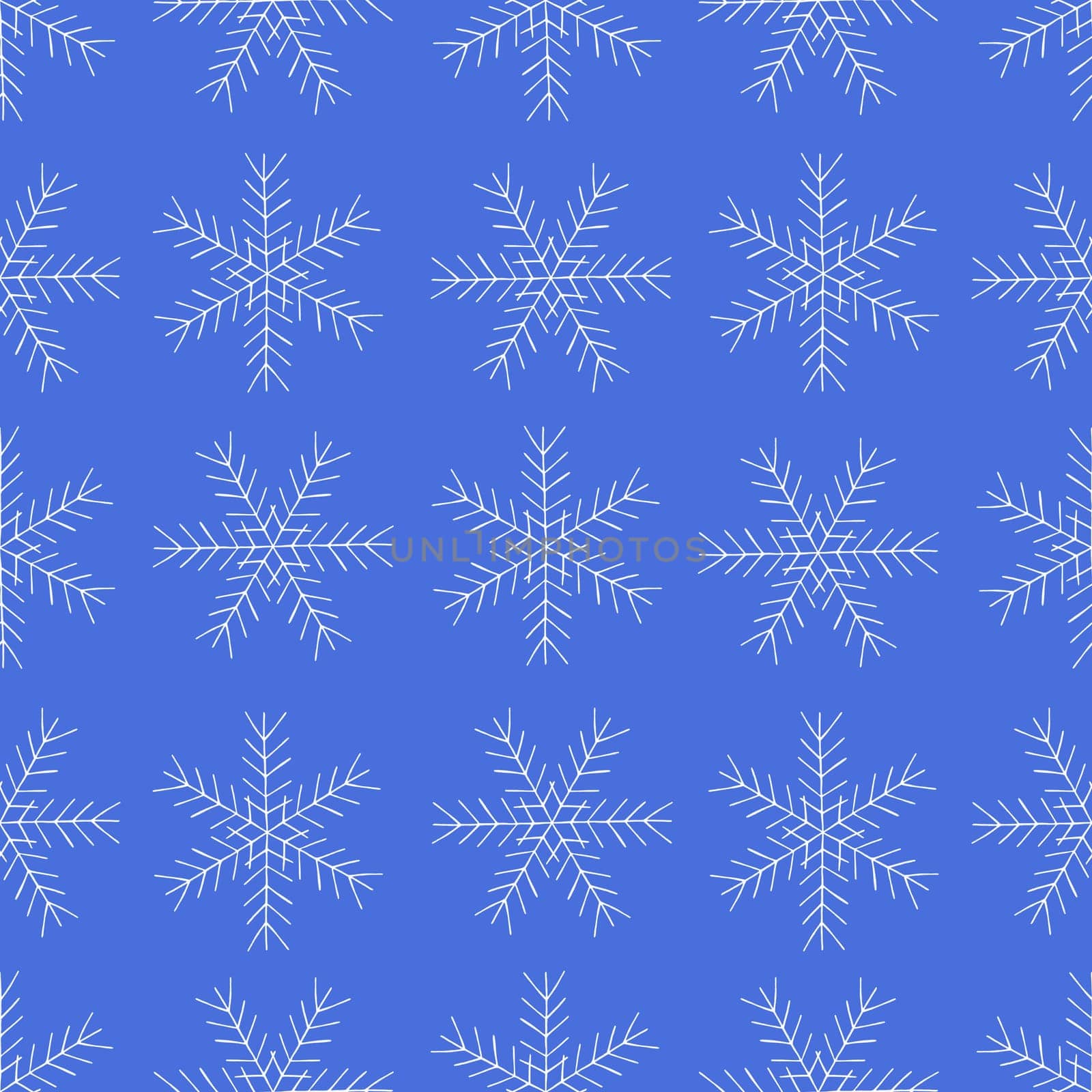 Simple Seamless Pattern with Hand Drawn Snowflakes. by Rina_Dozornaya