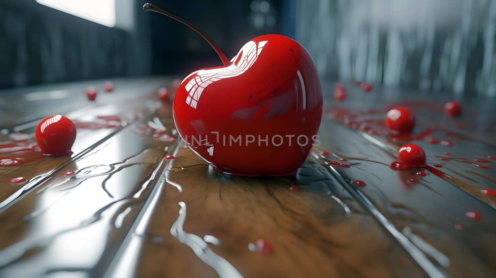 Beautiful red heart on a beautiful background. The concept of love