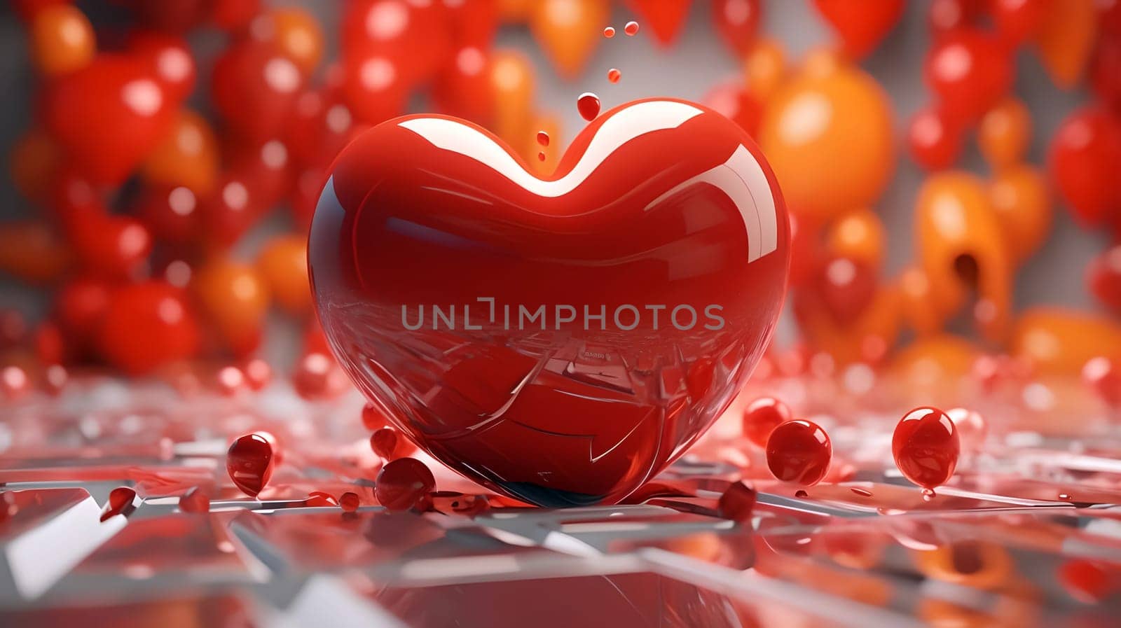 Heart on a red background. The concept of love by cherezoff