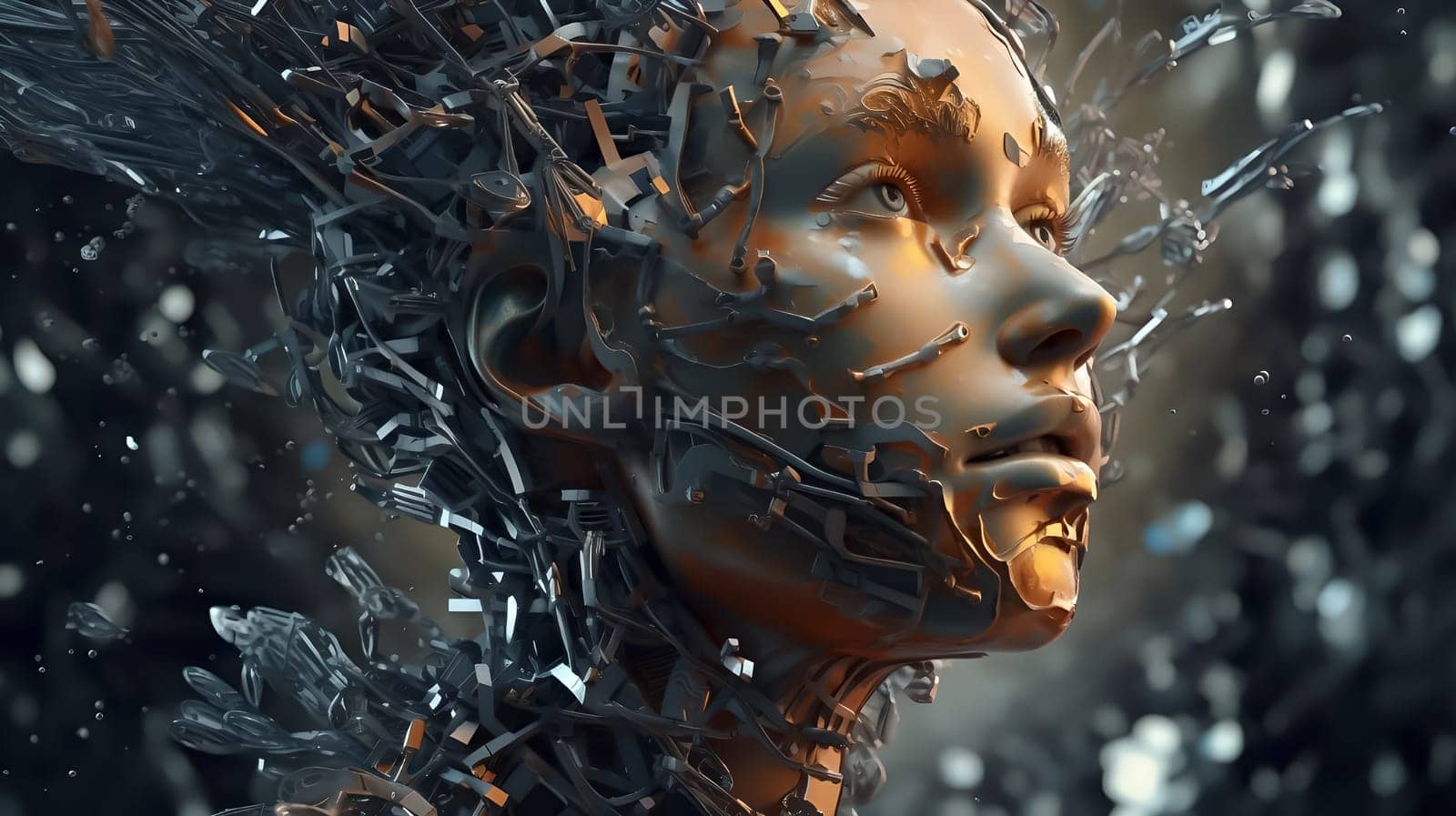 A woman inside a neural network by cherezoff