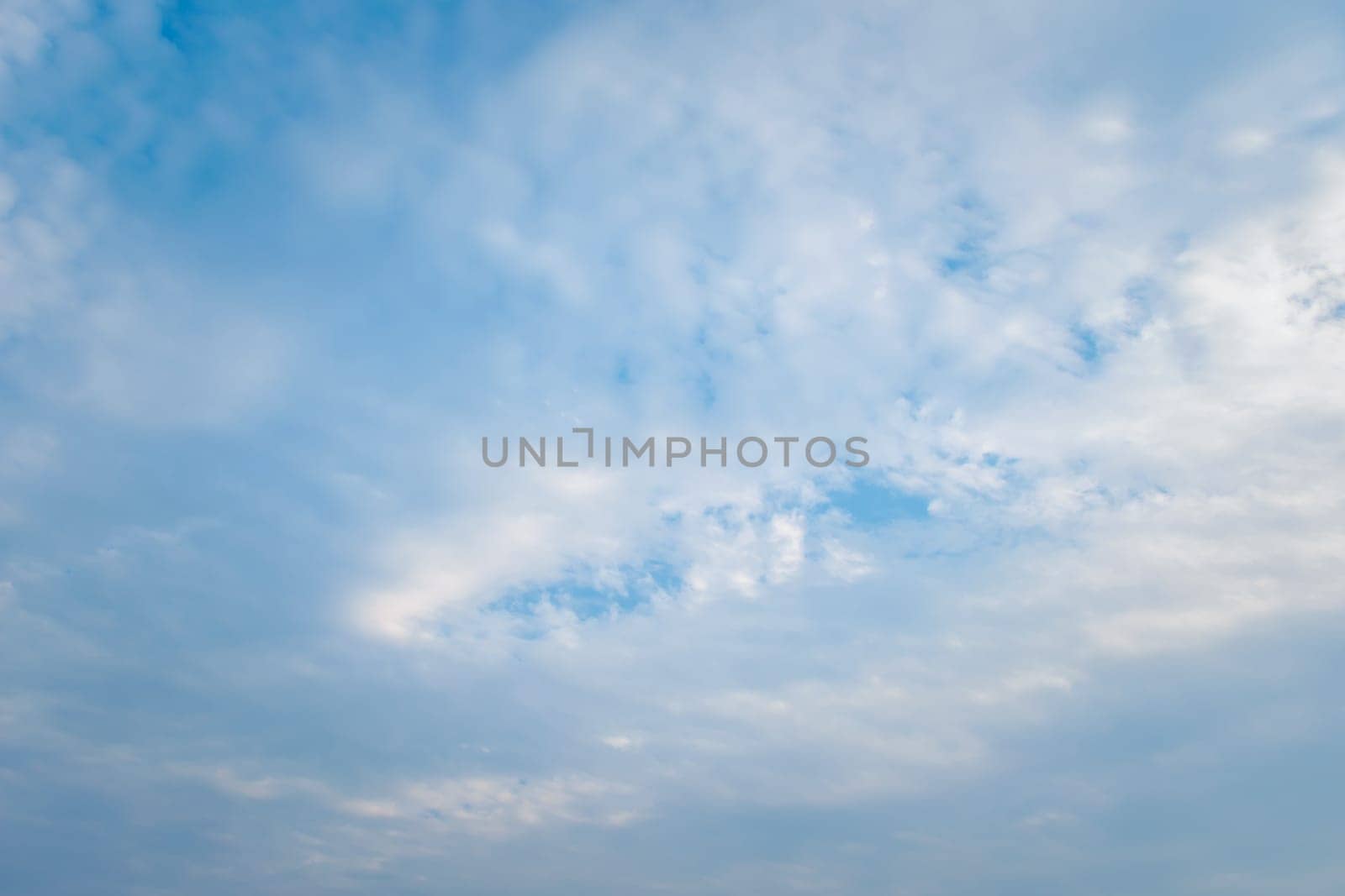 Cloudscape of natural sky with blue sky and white clouds in the sky use for wallpaper background in concept dreamy, heaven or freedom in life