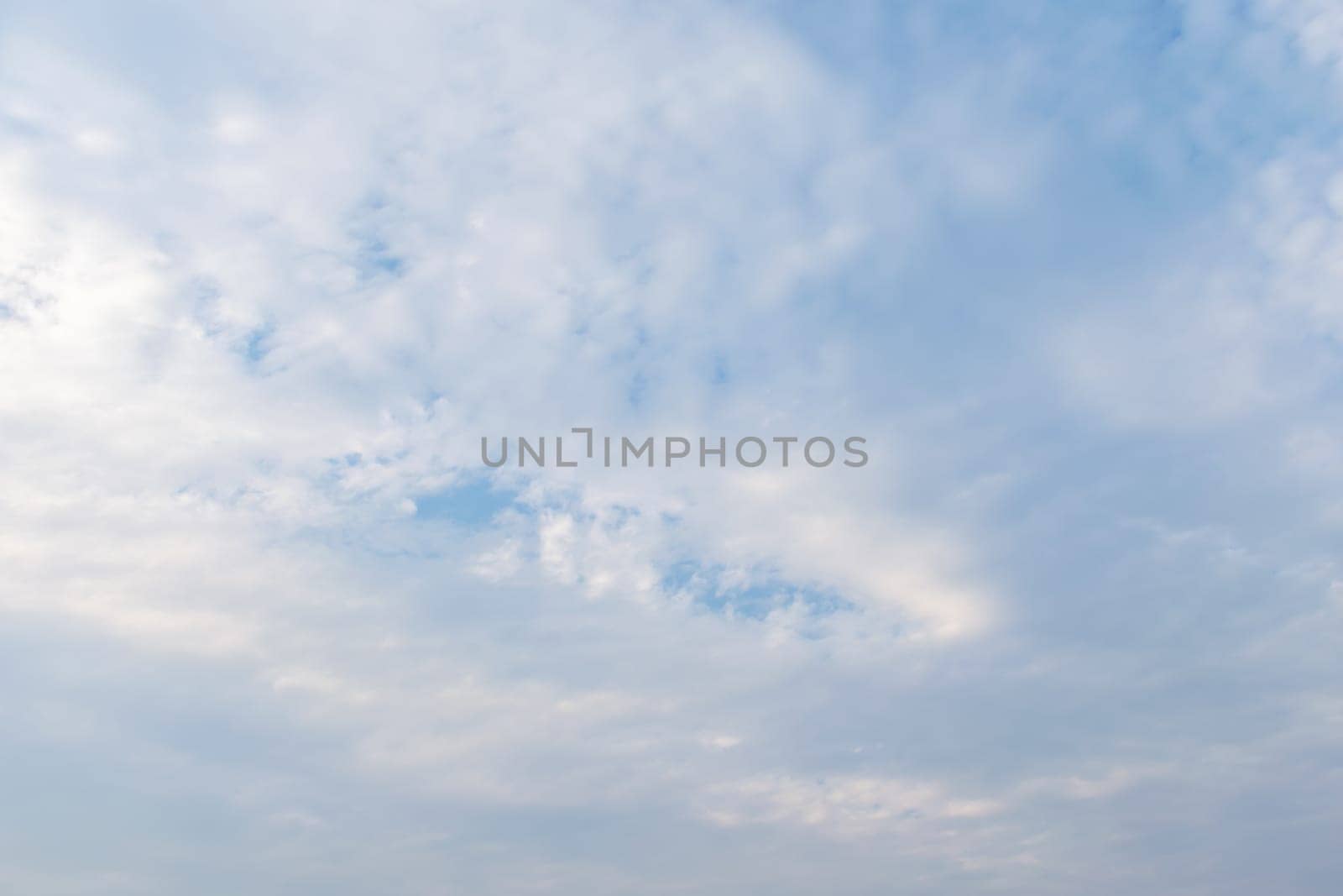 Cloudscape of natural sky with blue sky and white clouds in the sky use for wallpaper background in concept dreamy, heaven or freedom in life