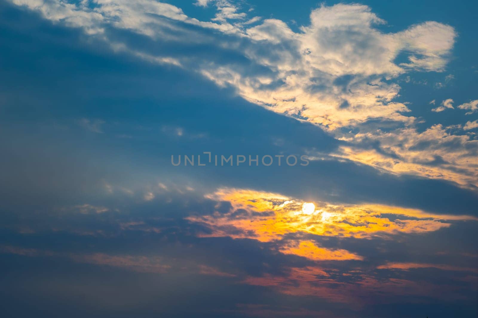 Cloudscape of natural sky with blue sky and white clouds in the sky use for wallpaper background in concept dreamy, heaven or freedom in life