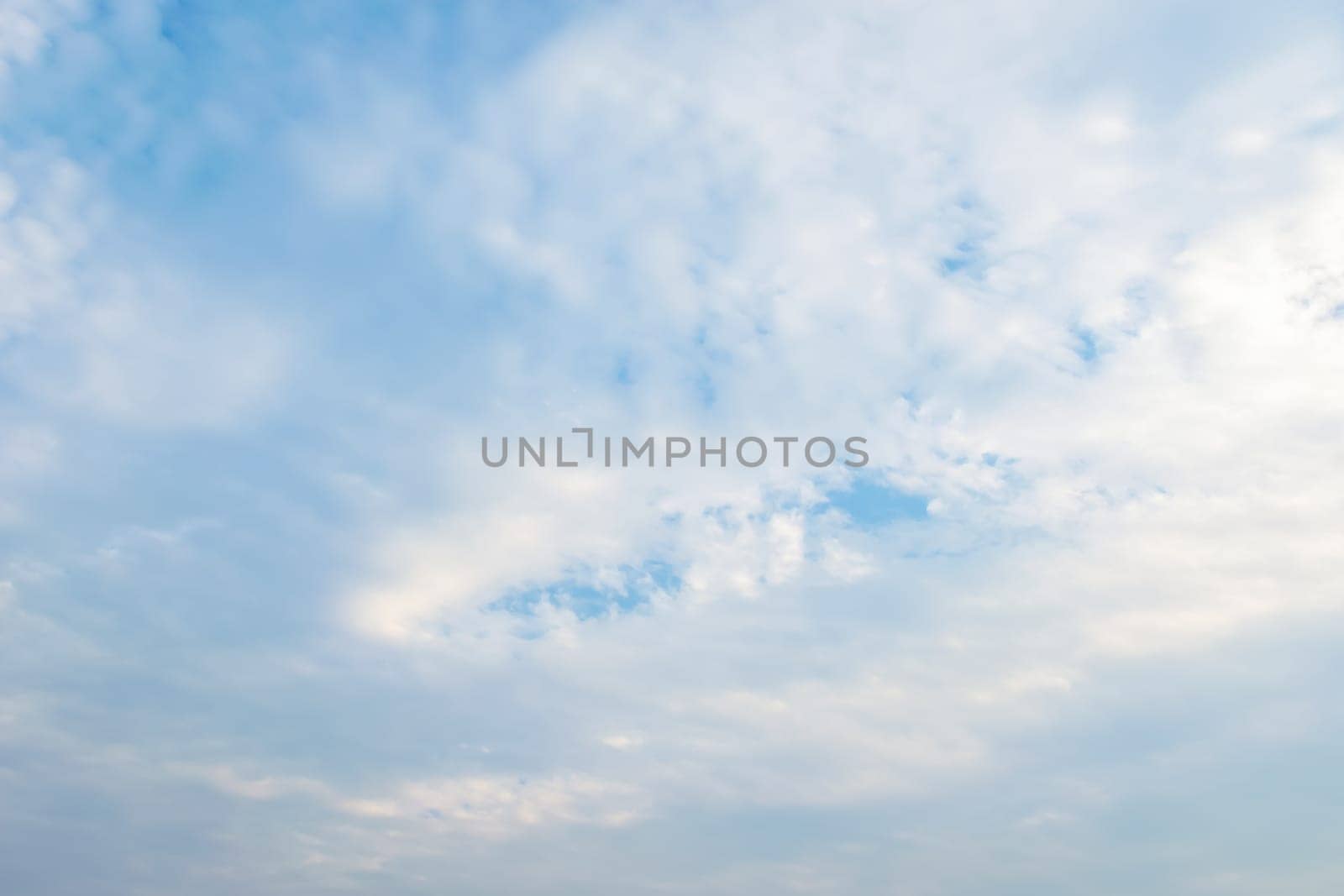 Cloudscape of natural sky with blue sky and white clouds in the sky use for wallpaper background in concept dreamy, heaven or freedom in life