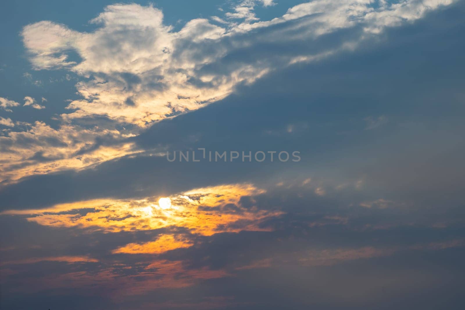 Cloudscape of natural sky with blue sky and white clouds in the sky use for wallpaper background in concept dreamy, heaven or freedom in life