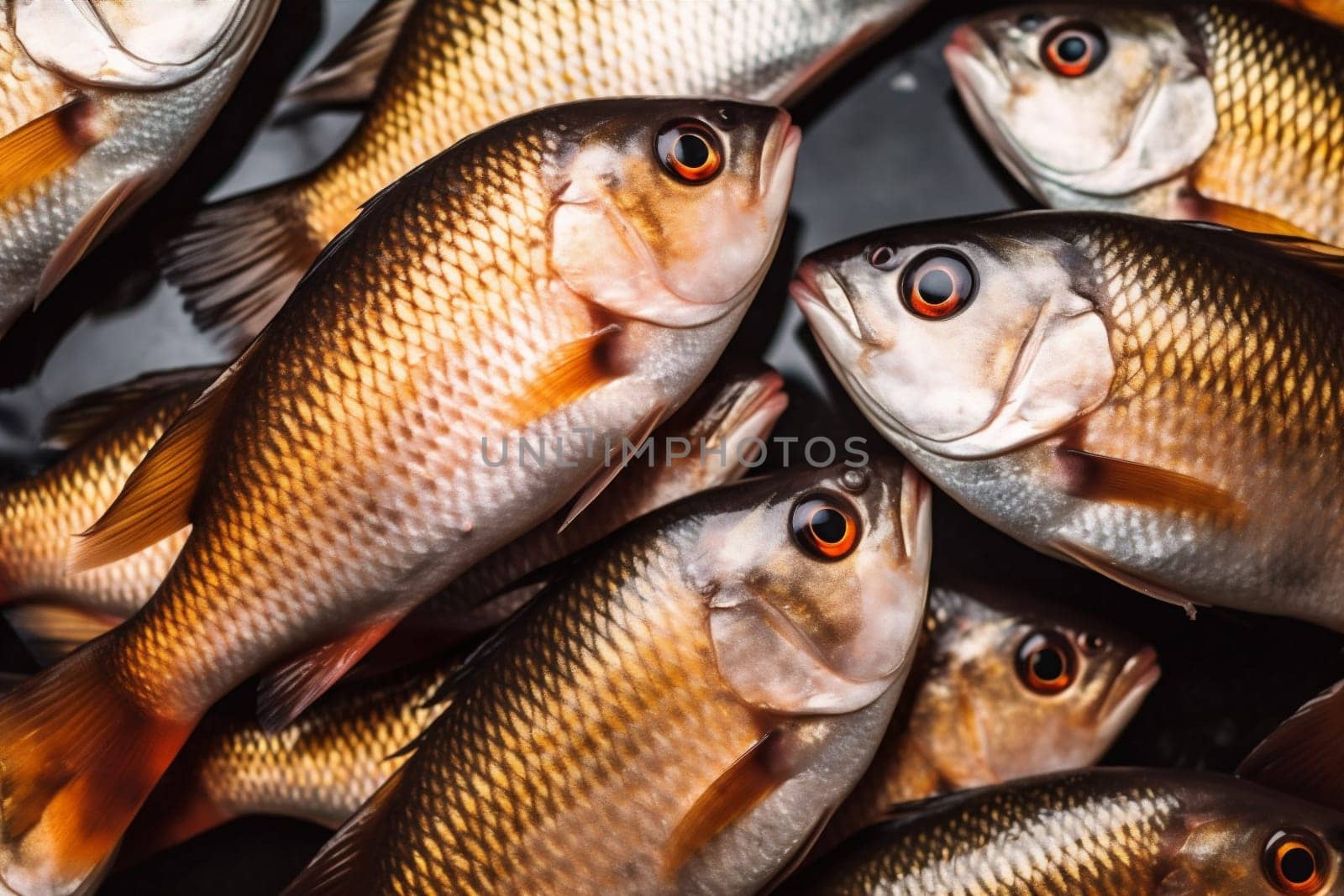 meal fresh fish seafood dinner raw healthy food smoked background restaurant. Generative AI. by SHOTPRIME