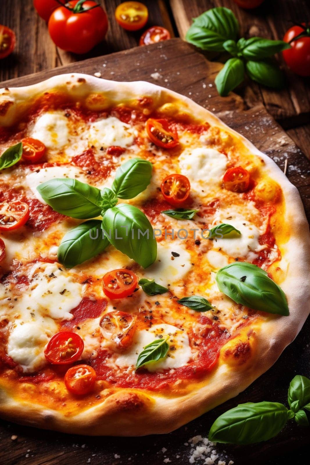 italian pizza space meal homemade food tomato food background cheese fast copy black. Generative AI. by SHOTPRIME