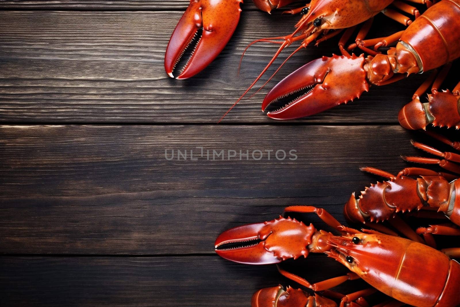 crayfish boiled healthy fresh seafood background river meal cooked crab claw lobster plate crawfish red fish dill cook dark food nutrition. Generative AI.