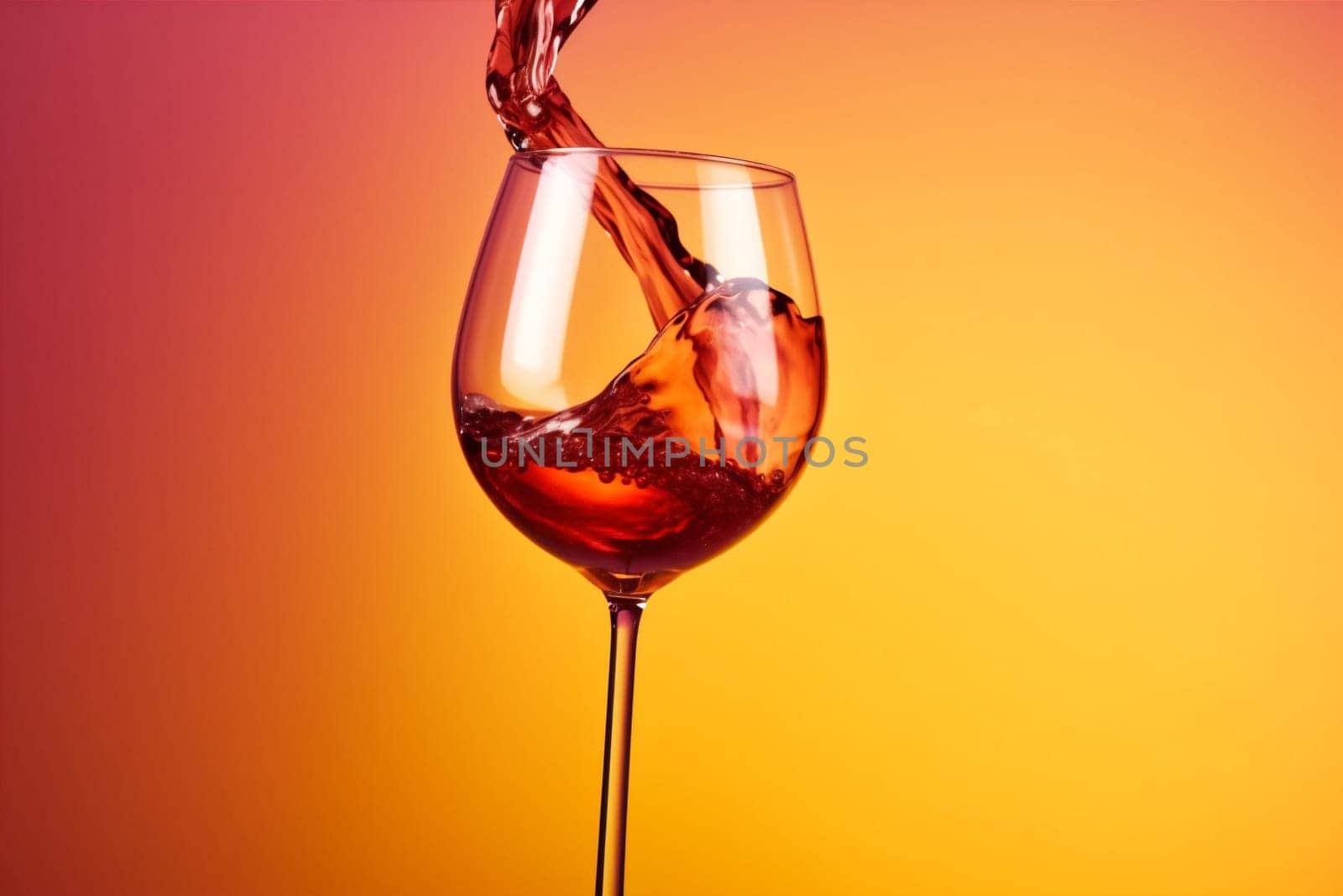 party wine red drink alcohol liquid goblet background merlot bordeaux eatery glass gradient closeup bar epicure event transparent bottle concept grape. Generative AI.