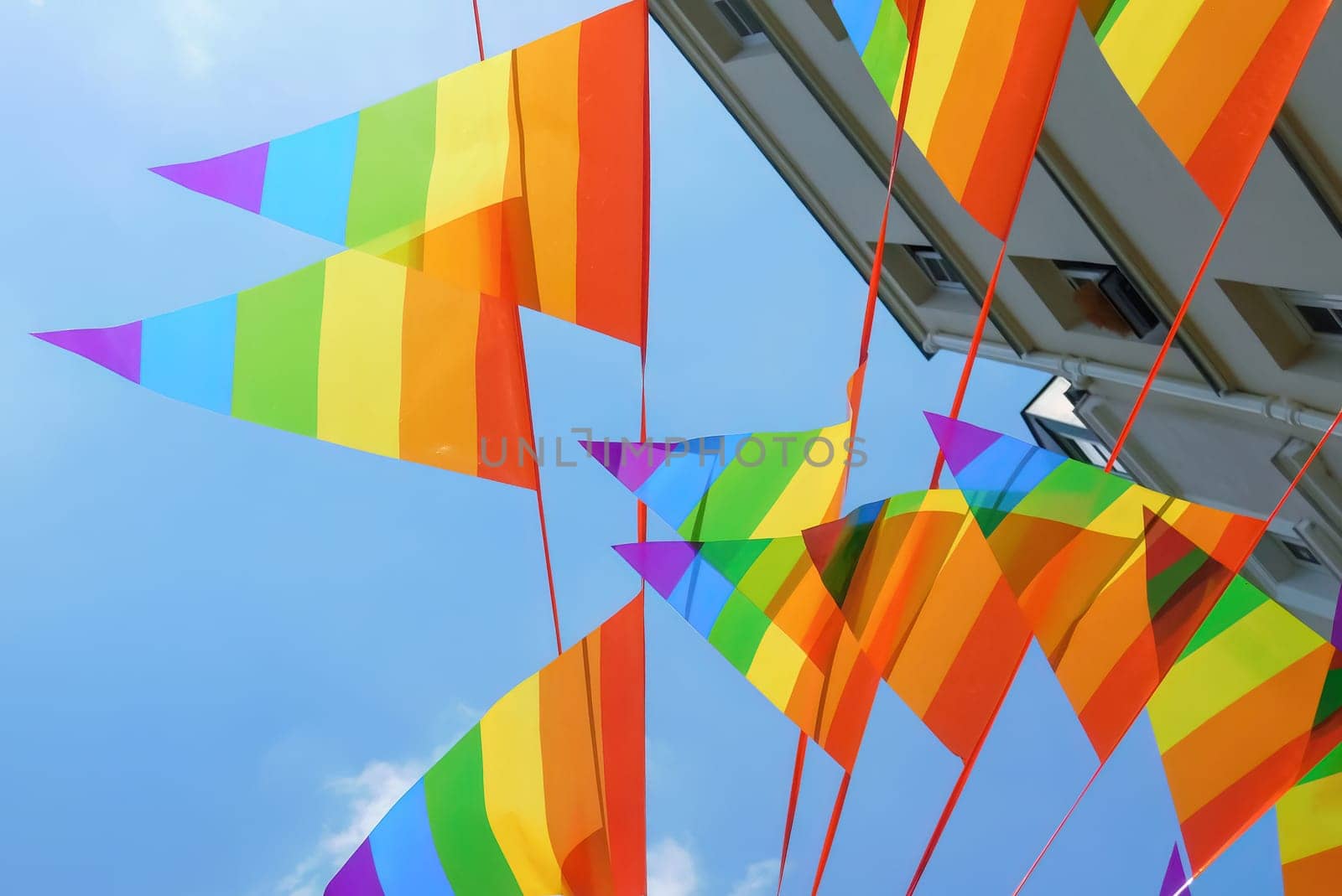 Rainbow flag ribbons. Decoration for celebration of the LGBTQ Month