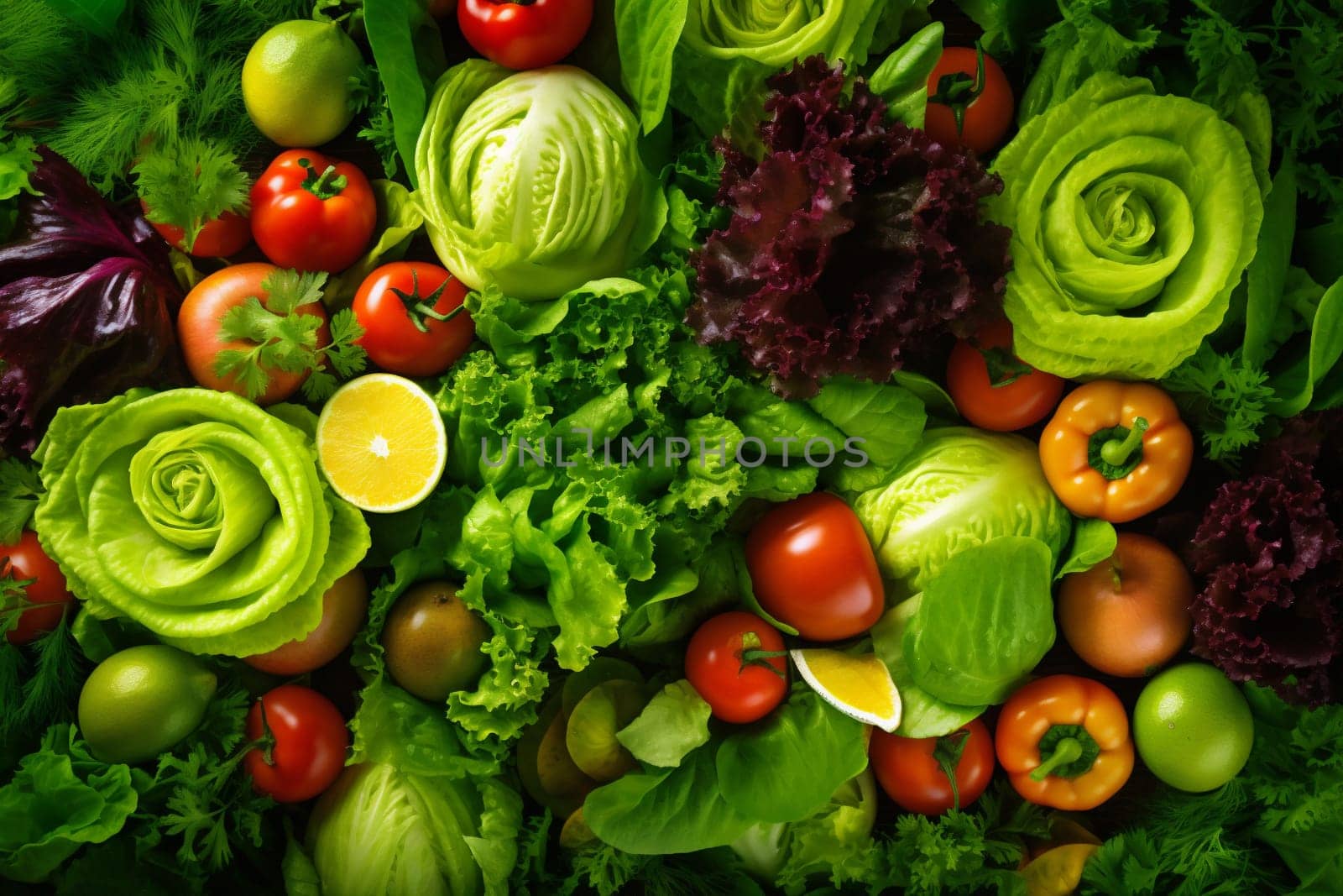 text background fresh table natural lunch ingredient vegetable food lettuce raw healthy lay vegan dark dieting vegetarian green diet organic salad. Generative AI.